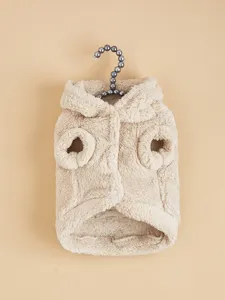 Sweat à capuche en peluche pour animaux avec oreilles d'ours, vêtement chaud pour petit chien.