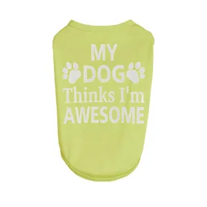 Gilet pour chien de compagnie respirant d'été uni impression anglaise mignonne chiot détail
