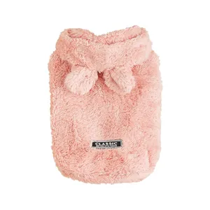 Vêtements pour animaux de compagnie rose duveteux, doux polaire chaud pour chiot petit chien.