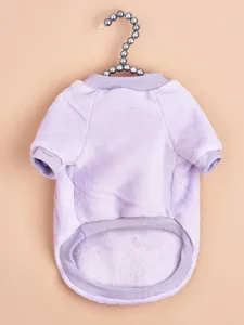 Cute purple pet fleece sweater for small dogs cats autumn winter warm soft flannel clothing