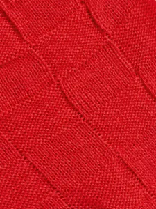 Red classic square weave knit fabric detail, soft and warm texture for pet clothes.