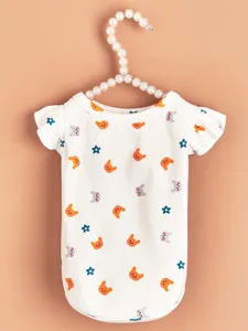 Detailed view of cute summer pet vest for dogs and cats with lovely cartoon bunny print.