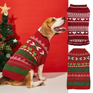 Pet Dog Sweater Dress Winter Warm Knitwear Cute Heart Wave Ruffle Hem Apparel Clothes For Small Medium Dogs