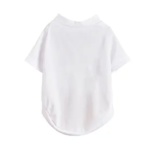 Breathable white mesh pet t-shirt, perfect summer clothes for dogs and cats comfort.