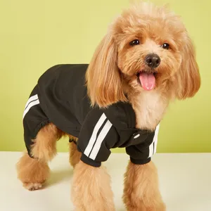 Felpa con cappuccio per cani abbigliamento sportivo invernale per animali domestici righe
