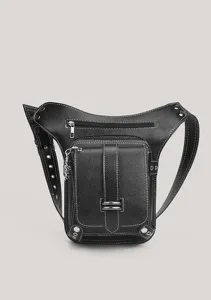 Borsa da gamba per moto rétro, marsupio steampunk in pelle PU per viaggi all'aperto e sport.
