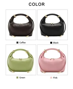 Minimalist leather shoulder bag, large capacity stylish dumpling handbag for women commuting.