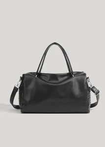 Sac à main bandoulière cabas noir grande capacité, design polyvalent et élégant.
