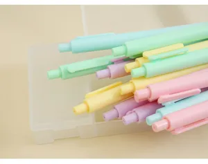 Macaron color gel pens set, minimalist 0.5mm retractable writing pens for office and school.