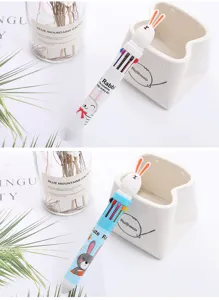 Cute cartoon rabbit 10-color ballpoint pen creative student multi-color press writing pen