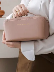 Large capacity cosmetic bag portable travel toiletry organizer stylish makeup pouch for women