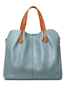 Fashionable soft leather women tote bag, large capacity casual shoulder and crossbody handbag.