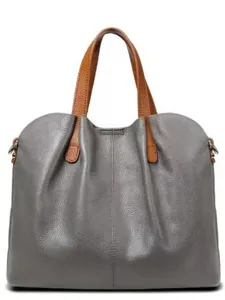 Fashion minimalist soft leather shoulder bag large capacity versatile commuting tote bag