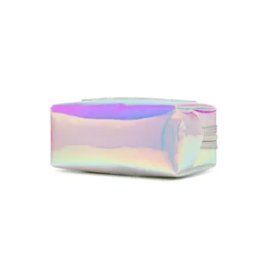 Holographic PVC cosmetic bag travel makeup pouch waterproof storage bag iridescent organizer