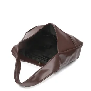Dunkelbraune weiche Leder-Shopper Tasche lässige Schultertasche für Pendeln und Alltag.