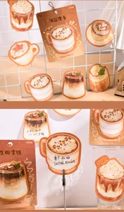 Notas adhesivas creativas con forma de café papetería bonita para oficina y escuela