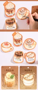 Juego de notas adhesivas creativas con forma de café, blocs de notas y papelería para oficina.