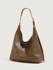 Brown vintage hobo shoulder bag casual large capacity tote bag for women daily commute