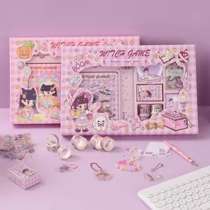 Cute Cartoon Sticker Hand Ledger Gift Box Set Student School Stationery Supplies Kawaii Diary Journal Gift Box