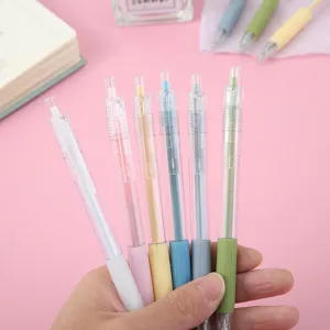 Morandi Color Retractable Gel Pen Cute Student Writing Pen Minimalist Plastic Water Based Signature Pen Office Stationery