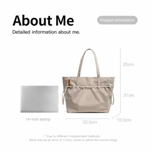 Minimalist large capacity tote bag for women, lightweight commuter shoulder bag for daily use.