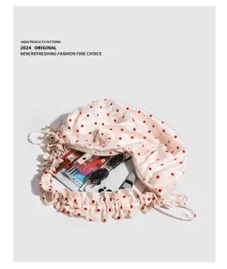 2026 ruffles polka dot dumpling bag cute crossbody canvas casual daily tote bag.