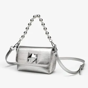 Fashion Minimalist PU Leather Crossbody Bag Women Urban Casual Chain Square Bag Solid Color Chic Shoulder Handbag
