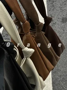 Stylish knot shoulder tote bag, large capacity casual hobo purse, trendy daily commuting bag.