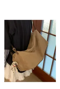 Casual large capacity suede shoulder bag for women, minimalist underarm pillow bag.
