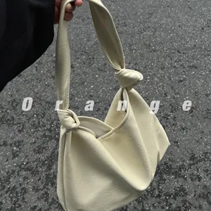 Chic women shoulder tote bag stylish casual bucket bag minimalist soft leather handbag for daily wear