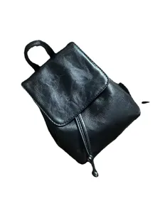 Zaino piccolo nero in pelle sintetica vintage borsa a spalla casual da donna elegante