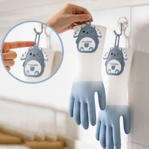 Gants de vaisselle en PVC dégradé pour femmes, nettoyage de cuisine domestique fin.