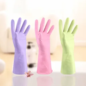 Household Cleaning Gloves Synthetic Rubber Waterproof Non Slip Kitchen Dishwashing Gloves Practical Utility Gloves