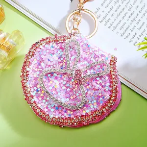 Rhinestone Rabbit Ear Mirror Keychain Cute Glitter Bag Pendant Makeup Mirror Gift for Women