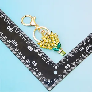 Glittering rhinestone lavender car keychain metal bag pendant creative key ring for women