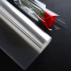 Papier d'emballage floral transparent film cellophane imperméable pour bouquet de fleurs fraîches