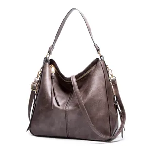 Sac à main bandoulière femme en cuir PU grande capacité cabas hobo vue de détail