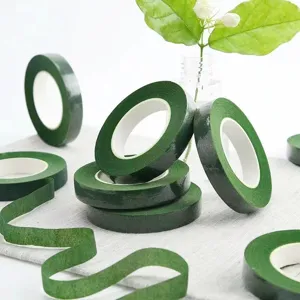 Ruban adhésif floral vert pour la composition de bouquets, ruban extensible pour fleuriste.