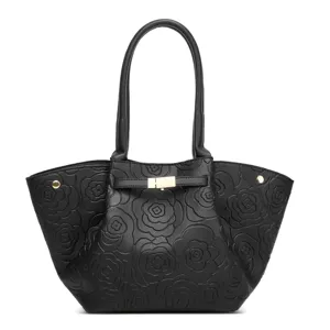 Borsa Tote di Grande Capacità Per Donna Moda Classica Pelle PU Rosa Goffrata Borsa a Tracolla Elegante Borsa Quotidiana