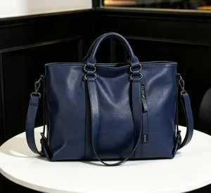 Women's soft leather shoulder handbag large capacity tote bag fashion daily commuter purse