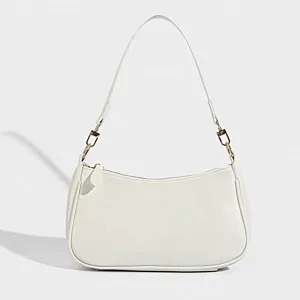 Damen Casual PU Leder Umhängetasche Einstecktasche Baguette Tasche Schicke Kette Handtasche Tägliche Pendlertasche