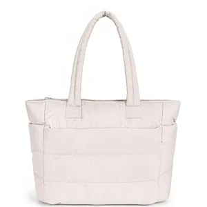 Puffig Gesteppte Tragetasche Für Damen Große Kapazität Weiche Daunen Gefühl Nylon Umhängetasche Leichte Last Tägliche Handtasche