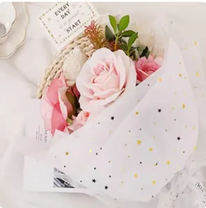 Papier de soie étoiles pour emballage de fleurs, matériel de bricolage bouquet et emballage cadeau.