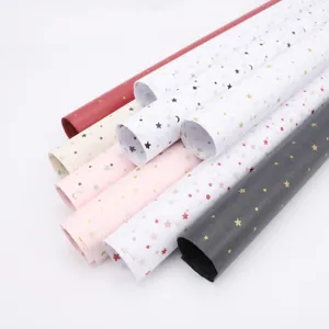 Papier de soie ciel étoilé pour bouquet de fleurs et emballage cadeau rouleaux DIY