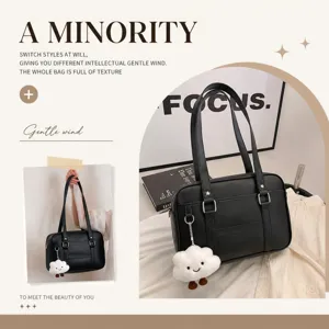 Japanese JK uniform shoulder bag PU leather tote bag casual daily commuter bag