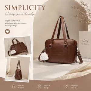 Detailed view of the brown JK uniform tote bag featuring practical design and cute cloud charm.