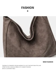 Sac bandoulière vintage pour femme grande capacité, fourre-tout élégant pour le bureau et loisir.
