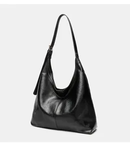 Bolso hobo negro vintage de gran capacidad para viajero bolso de mano tipo tote de hombro.