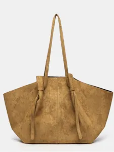 Borsa shopper vintage in camoscio da donna, grande capacità borsa a spalla elegante per lavoro.