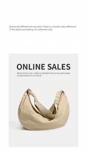 Leichte, wasserdichte Nylon-Dumpling-Tasche, lässige, modische Unisex-Schultertasche.